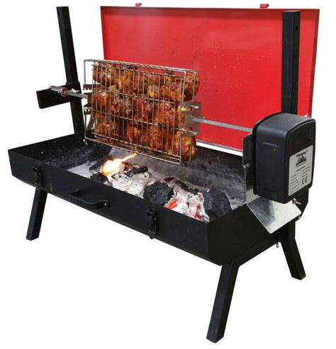 Portable Camping Spit Roast Rotisserie Bbq With Battery Motor