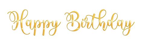 Golden Text Lettering Happy Birthday Cut Out Png