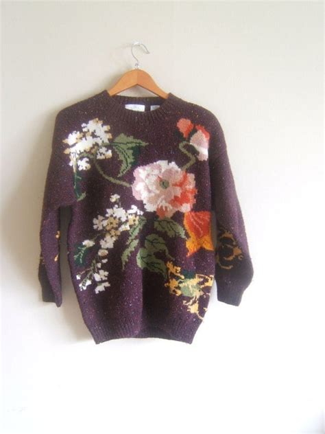 Wool Sweater Floral Sweater