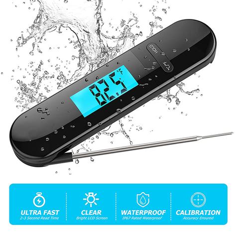 Folding Electronic Digital Cooking Food Kitchen Thermometer For Bbq