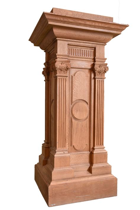 QUARTERSAWN OAK PEDESTAL WITH FLUTED COLUMNS | Fluted columns, Wooden columns, Decorative objects