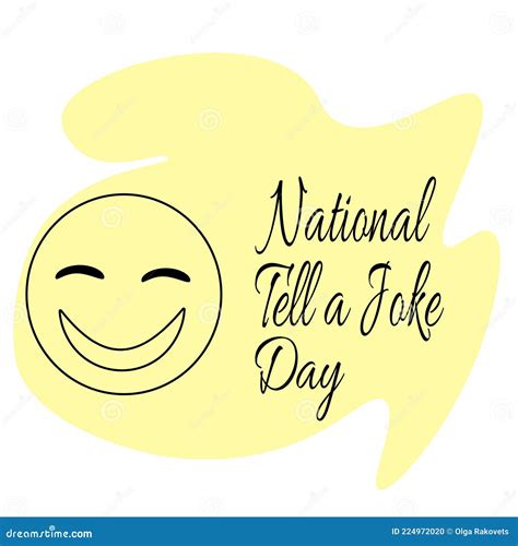 National Tell A Joke Day Laughing Face For Postcard Or Banner Stock