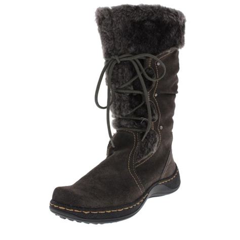 Bare Traps Elicia Gray Suede Faux Fur Mid Calf Snow Boots Shoes 10 9 5 Bhfo Ebay