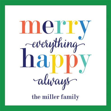 Merry Everything Happy Always Holiday T Sticker Set Of 24