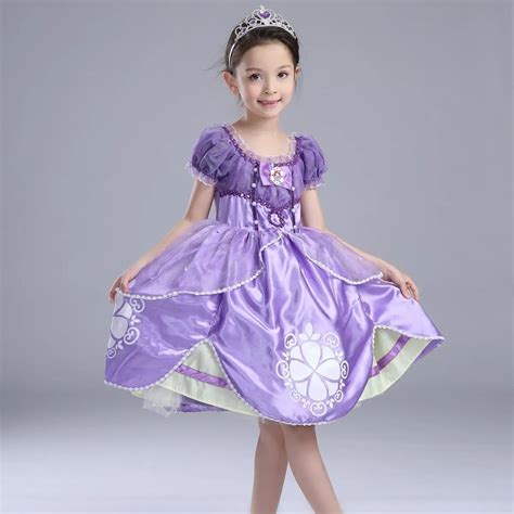 Disney New Girls Princess Dress Fancy Sofia Cosplay Costume Sequined