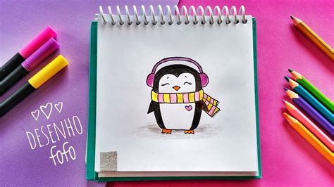 Como Desenhar Coisas Fofas Desenho Pinguim Kawaii Youtube
