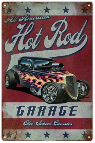 Hot Rod Garage Sign Garage Art 12x18 Reproduction Vintage Signs
