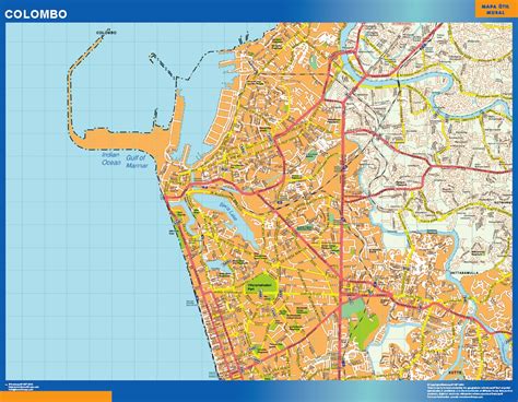 Colombo Laminated Map Wall Maps