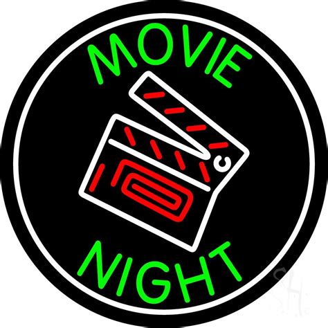 Movie Night With Border Led Neon Sign Movies Neon Signs Everything Neon