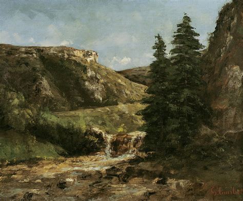 Landscape Near Ornans Painting By Gustave Courbet Fine Art America