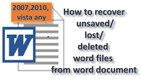 How To Recover Lost Unsaveddeleted Word Files From Microsoft Word