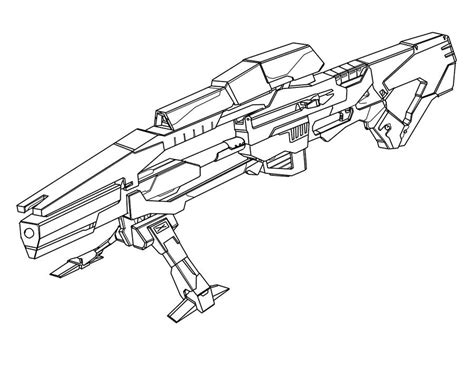 Gun Sniper Rifle Drawings Sketch Coloring Page