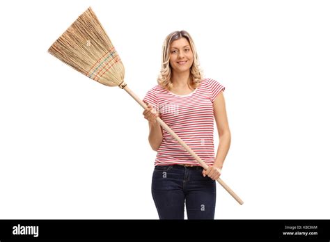 Woman Holding Broom Hi Res Stock Photography And Images Alamy