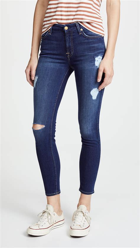 Lyst For All Mankind B Air Ankle Skinny Jeans In Blue Save