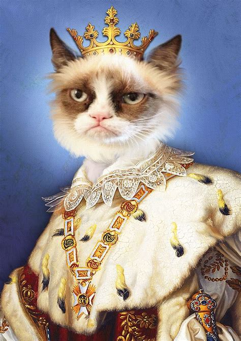 Maybe you even think he's downright majestic! Your pet is a king,Renaissance pet portrait,royal cat ...