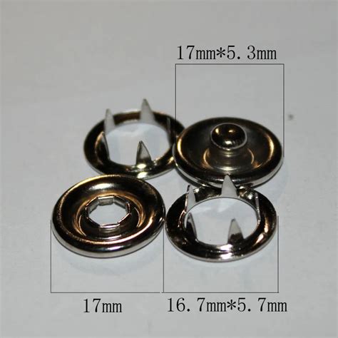 Snap Button Sets Silver Tone No Sew Open Ring Snap Press Fastener