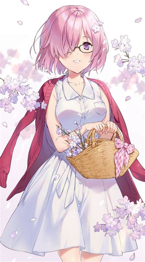 Mashu Viewing Cherry Blossoms Fategrand Order Awwnime Anime