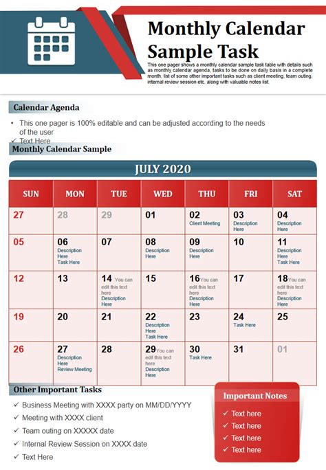 Top 10 Task Calendar Templates With Examples And Samples
