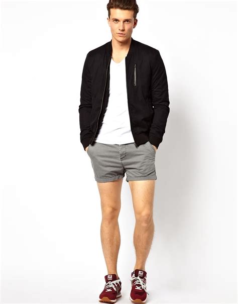 Lyst Asos Chino Shorts In Shorter Length In Gray For Men