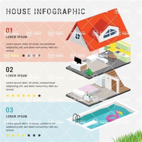 Real Estate Infographic Template With A House Infographic Template