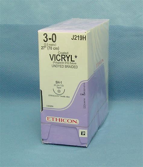 Ethicon J219h Vicryl Suture 3 0 27 Sh 1 Taper Needle Da Medical