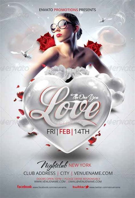 Valentines Club Party Flyer Template For Your Next Valentines Day