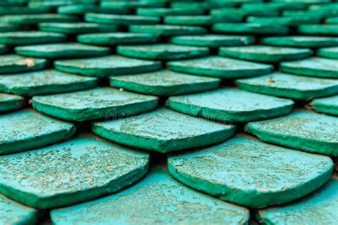 Old Green Roof Tiles Stock Photo Image Of Decoration 53829078