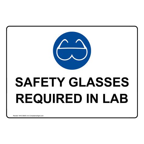 Ppe Eye Sign Safety Glasses Required In Lab