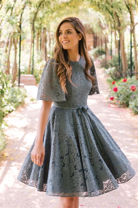 trendy outfit ideas and pairings in fashion inspiration fit flare dress beautiful lace