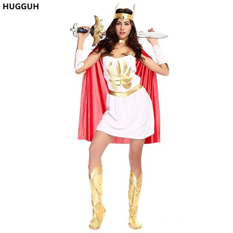 Hugguh Sexy Women White Dress Halloween Masquerade Cosplay Costume