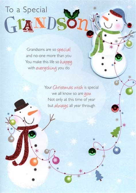 Printable Grandson Christmas Cards