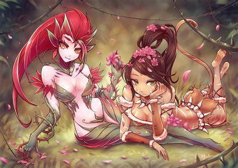 Nidalee And Zyra League Of Legends Drawn By Beancurd Danbooru