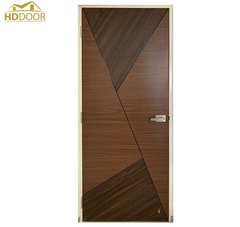 Hd Door Laminate Solid Bedroom Door With Two Tone Color And Groove Line