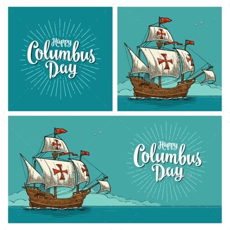 Posters For Happy Columbus Day By Morevector Graphicriver