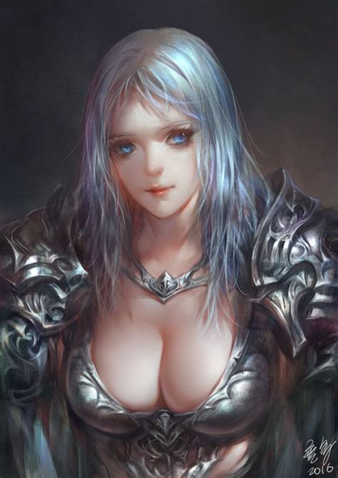 Silver Knight Yucheng Hu Silver Knight Fantasy Female Warrior Geek Art