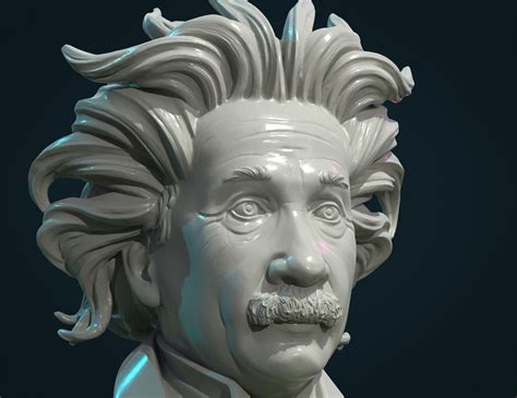 Einstein Bust 3d Print Ready Flippednormals