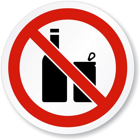 No Bottles Cans Symbol Iso Prohibition Sign Sku Is 1104