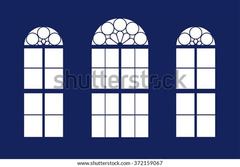 Three Windows Old Church Window Silhouette Stock Vector Royalty Free