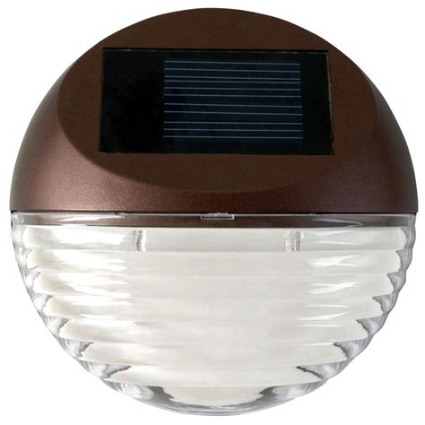 Moonrays Solar Powered Mini Led Bronze Round Outdoor Deck Light 95027