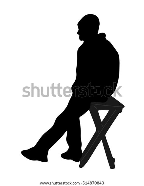 Man Sitting On Chair Silhouette Stock Vector Royalty Free 514870843