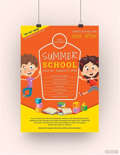 Summer School Poster Template In Illustrator Pages Psd Download