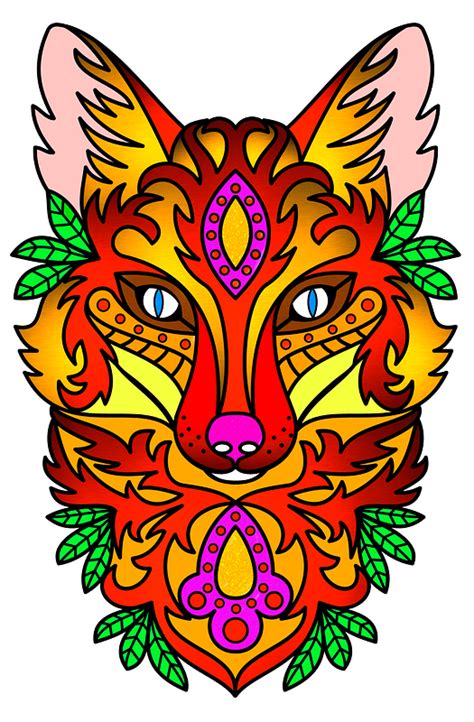 Ornamental Fox Face Clipart Free Download Transparent Png Creazilla