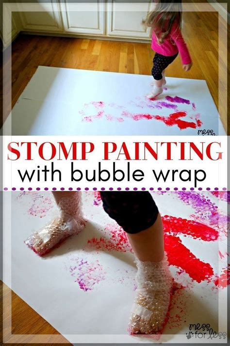 Bubble Wrap Stomp Painting Bubble Painting Bubble Wrap Crafts