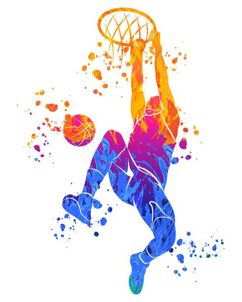 Basketball Watercolor Print Jumpman Basketball Sport Wall Art Nba