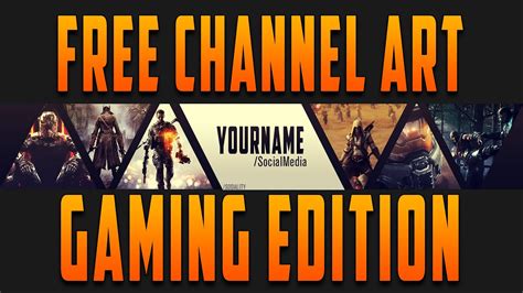Free Template 2 Gaming Channel Art Youtube