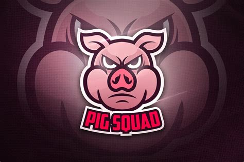Pig Squad Mascot Logo Pig Logo Mascot Graphic Design Templates