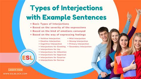 Types Of Interjections With Example Sentences English As A Second