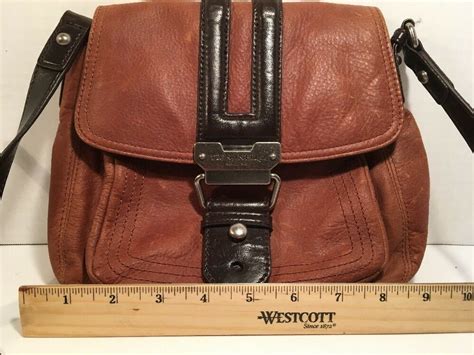 Tignanello Small Brown Two Tone Leather Crossbody Shoulder Bag
