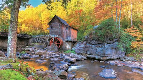 Autumn In Glade Creek Grist Mill Uhd 8k Wallpaper Pixelzcc