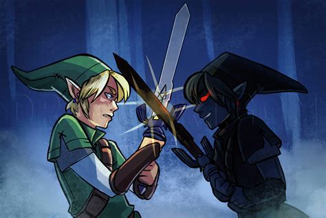 How To Draw Link Vs Dark Link Legend Of Zelda Step By Step Drawing